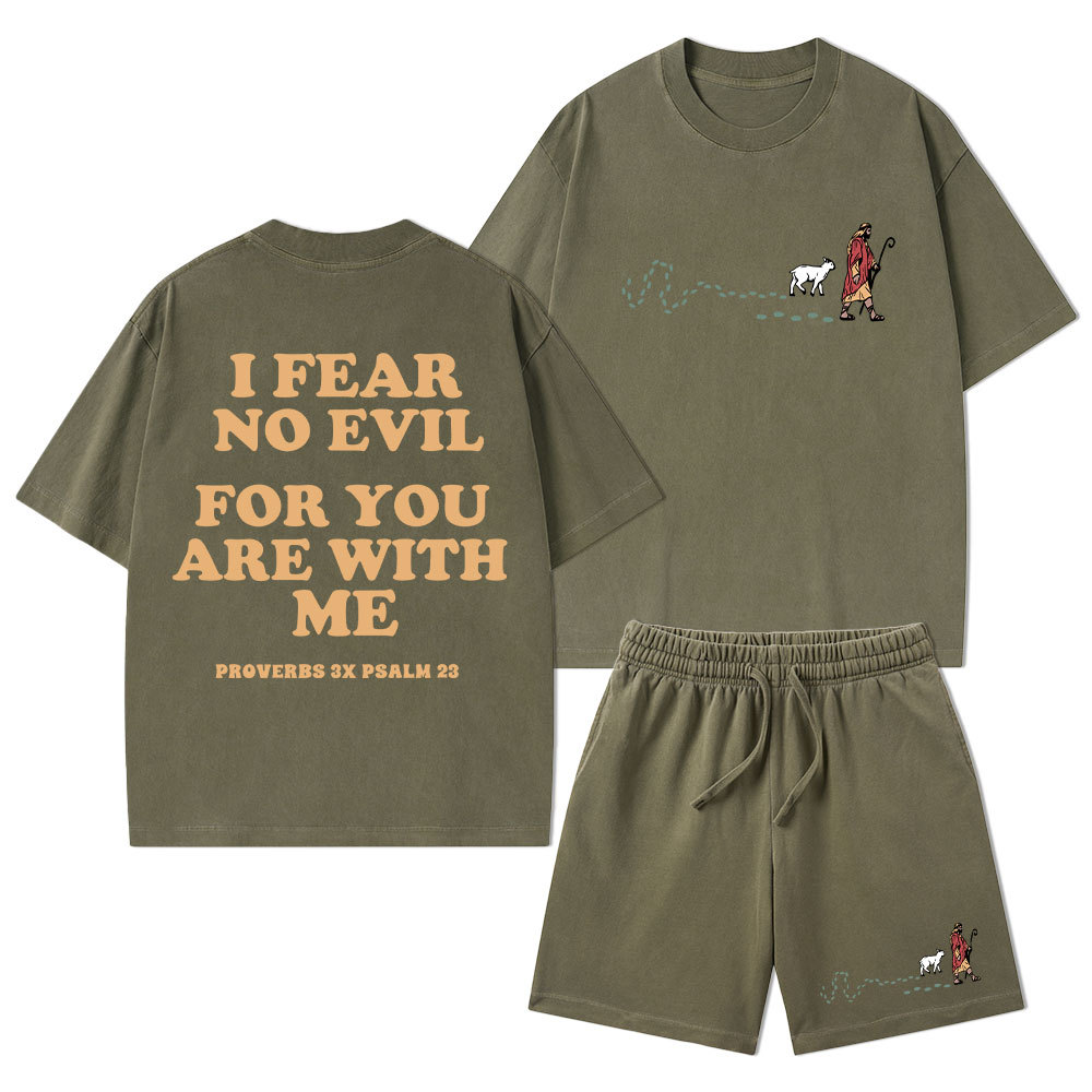 Follow The Jessus Christian Washed T-Shirt & Shorts