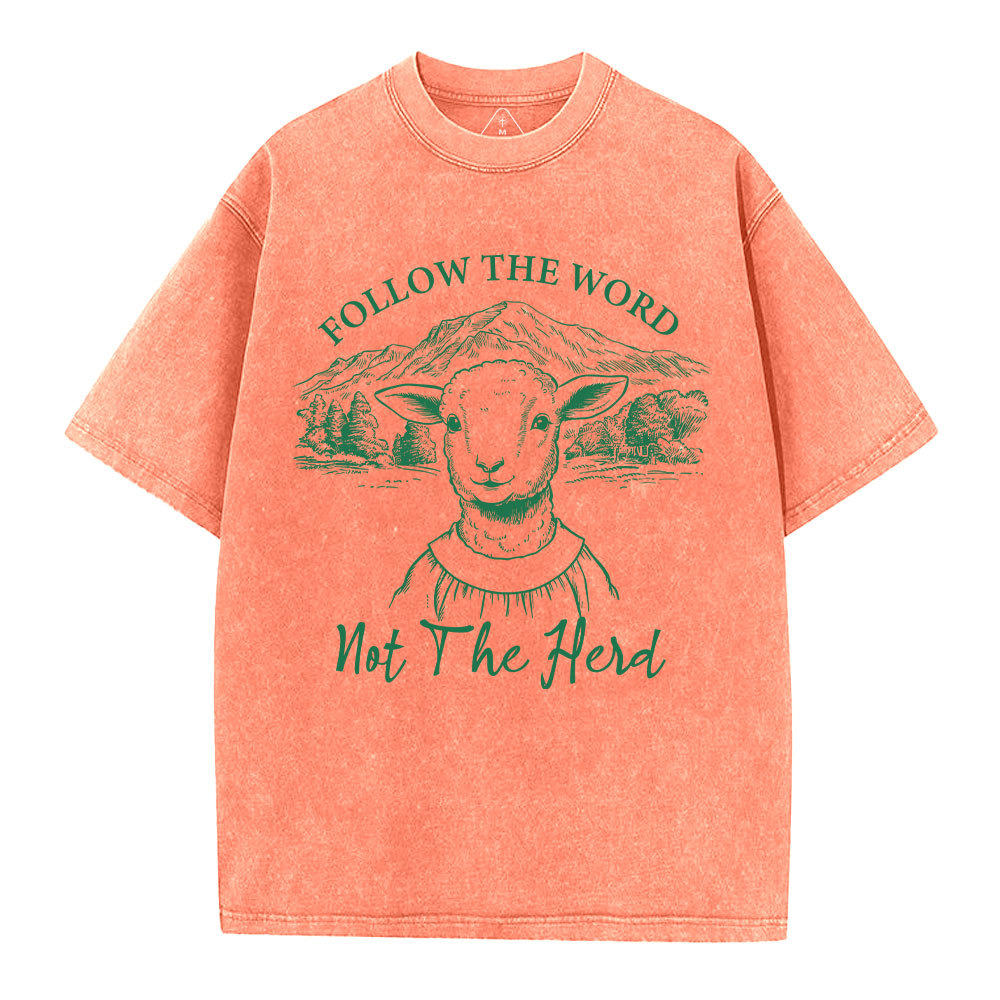Follow The Word Not The Herd Christian Washed T-Shirt