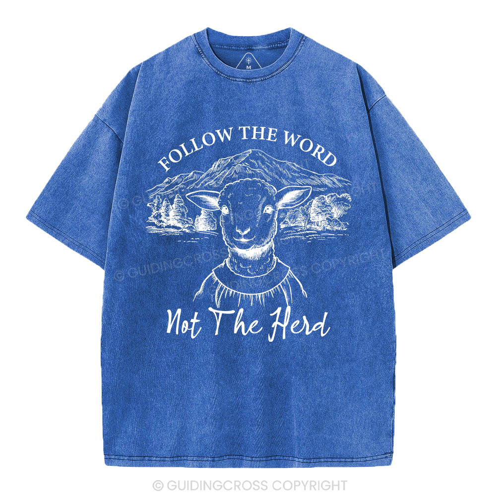 Follow The Word Not The Herd Christian Washed T-Shirt