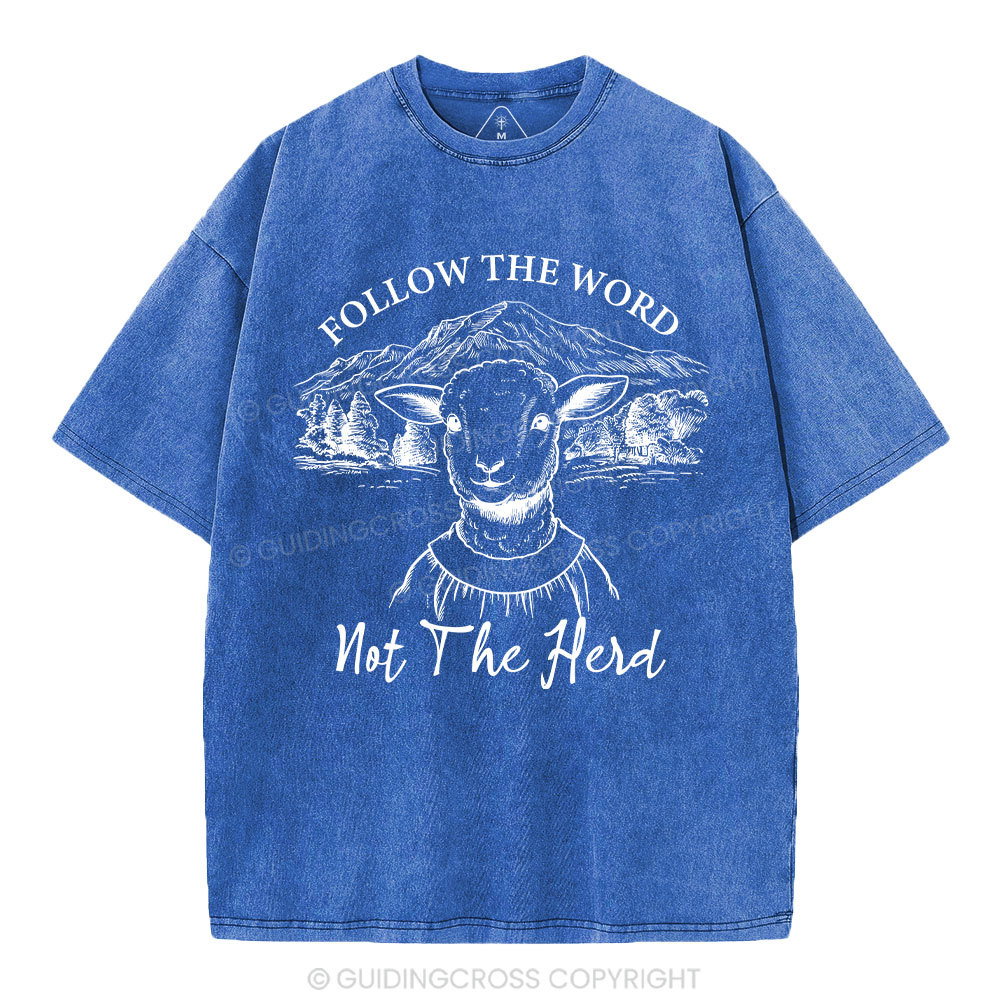 Follow The Word Not The Herd Christian Washed T-Shirt