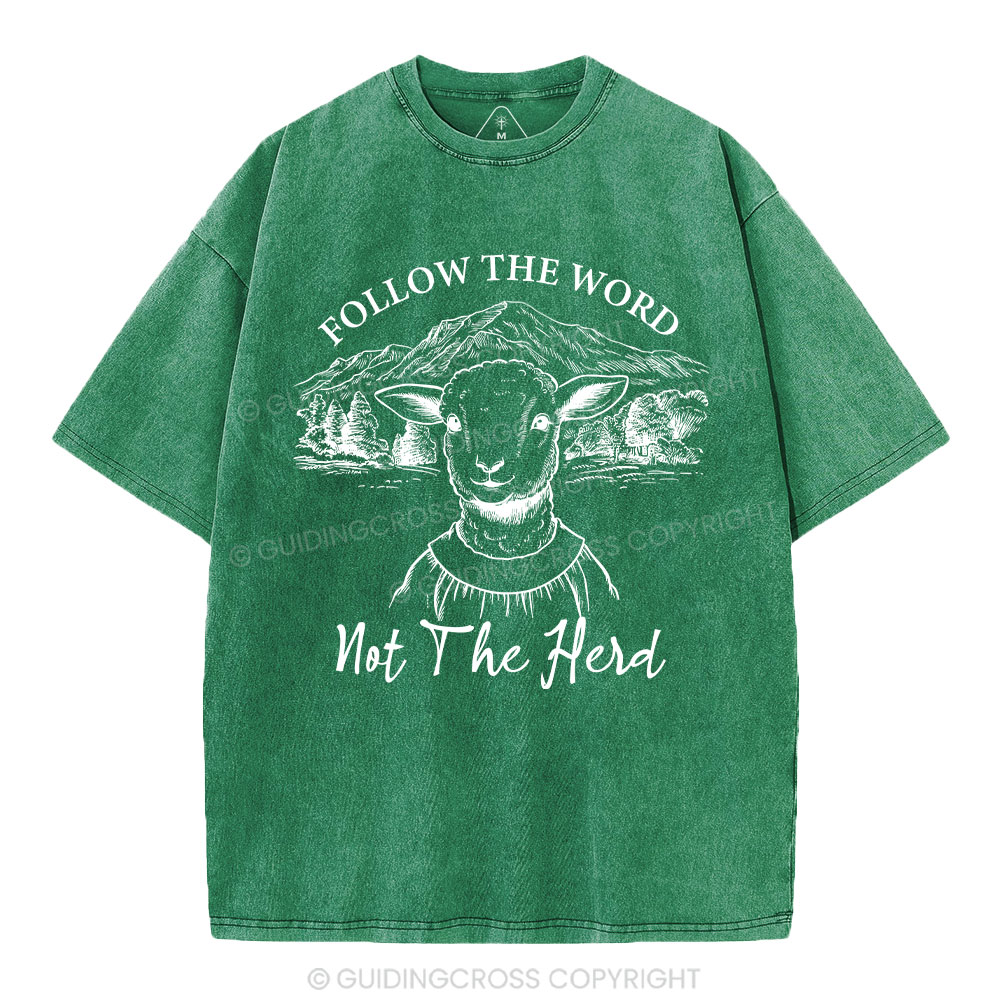 Follow The Word Not The Herd Christian Washed T-Shirt