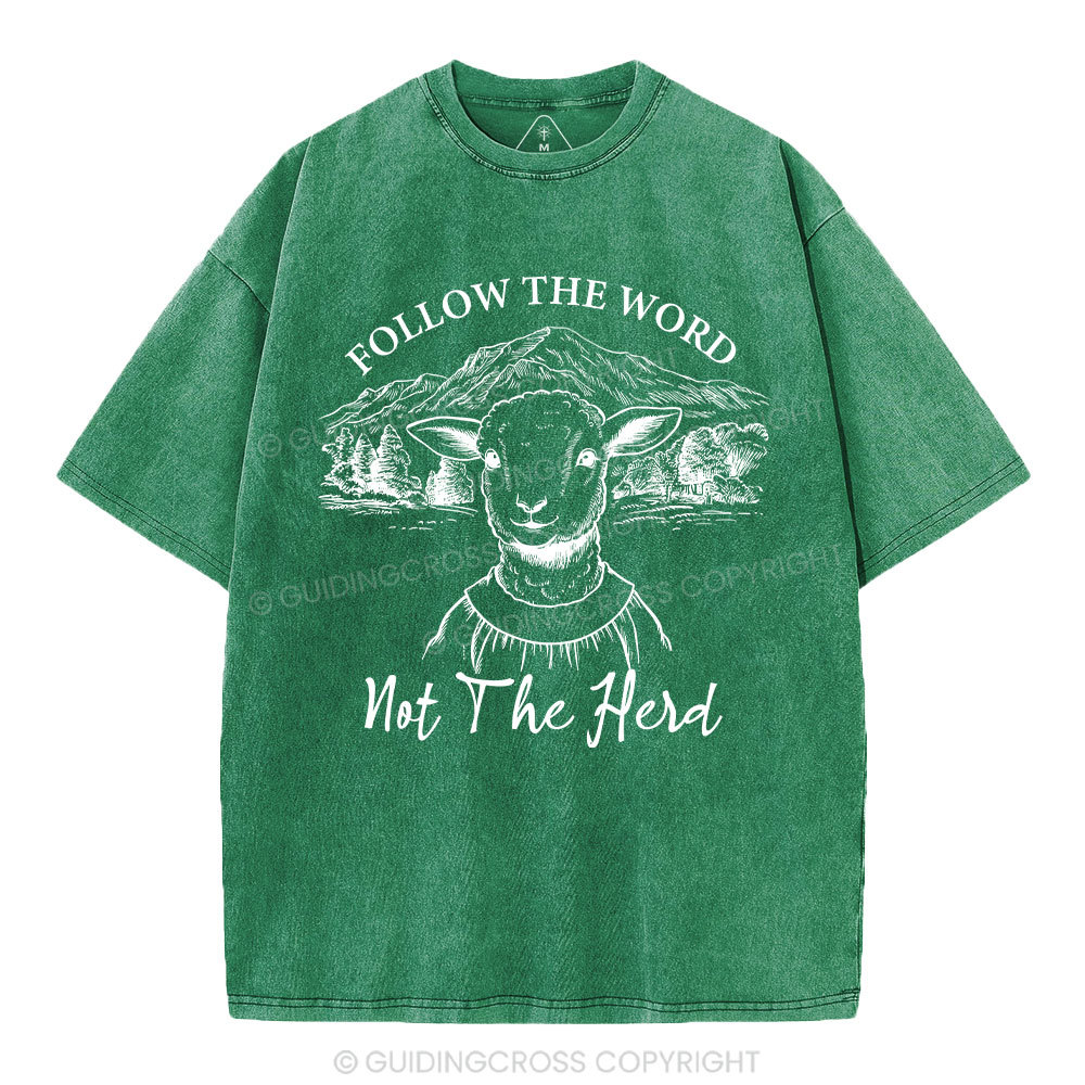 Follow The Word Not The Herd Christian Washed T-Shirt