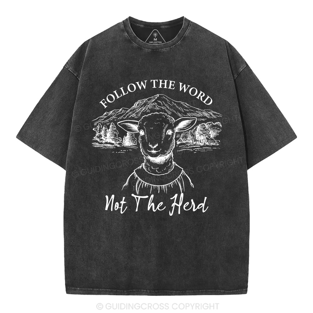 Follow The Word Not The Herd Christian Washed T-Shirt