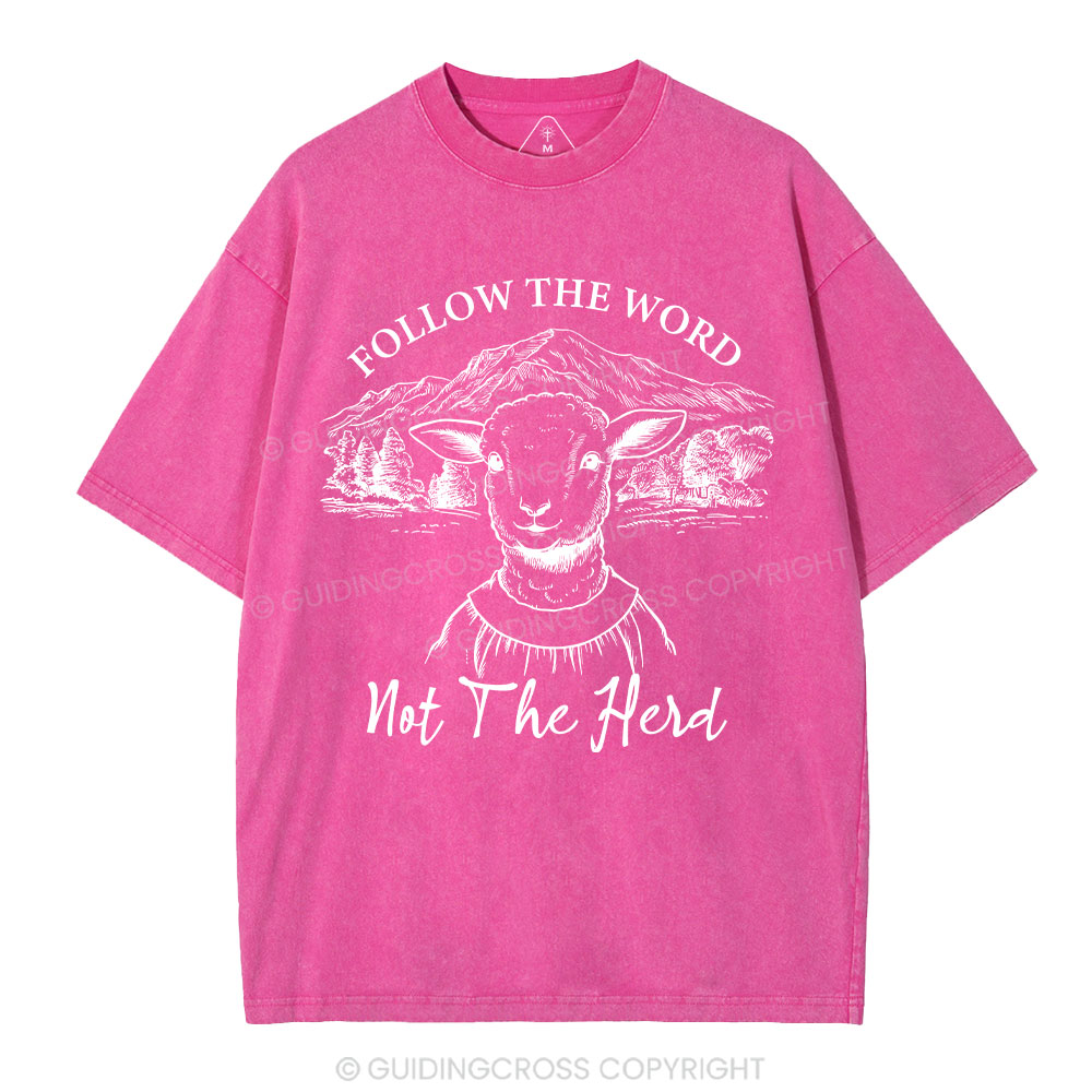 Follow The Word Not The Herd Christian Washed T-Shirt