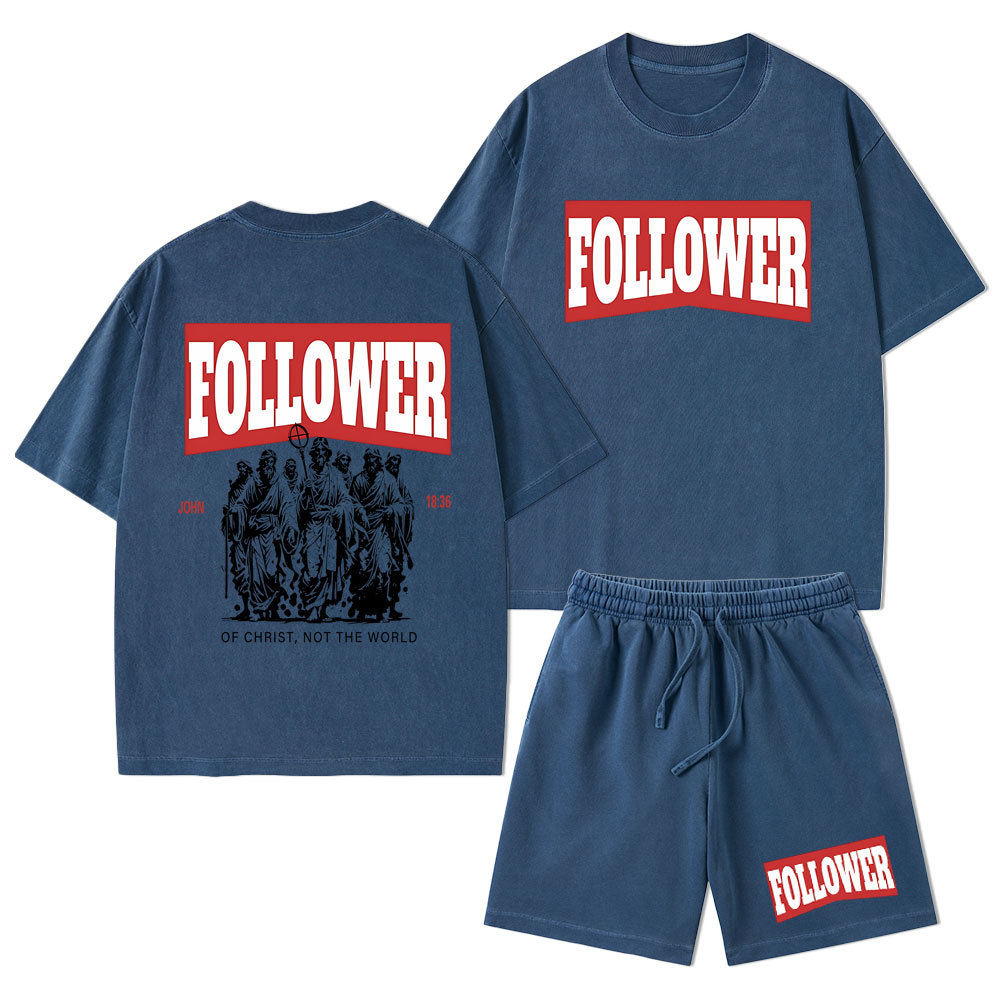 Follower Christian Washed T-Shirt & Shorts