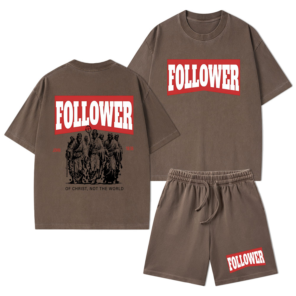 Follower Christian Washed T-Shirt & Shorts