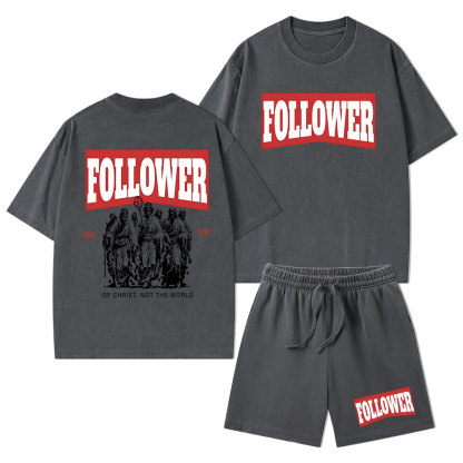 Follower Christian Washed T-Shirt & Shorts