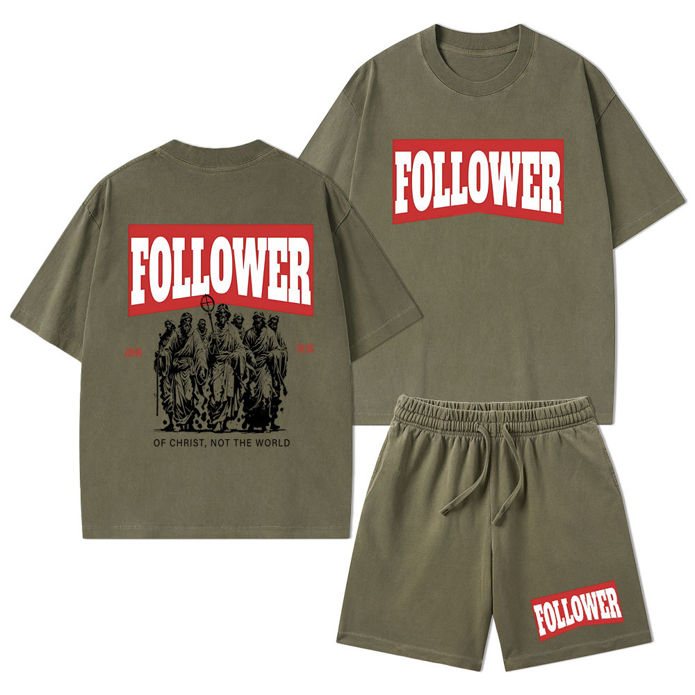 Follower Christian Washed T-Shirt & Shorts