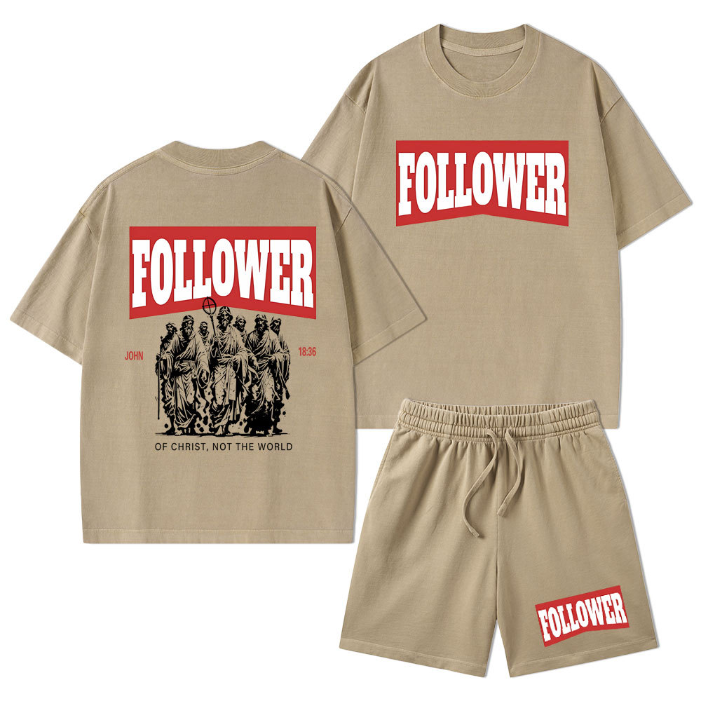 Follower Christian Washed T-Shirt & Shorts