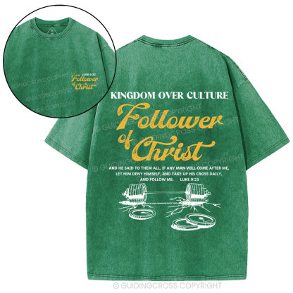 Follower Of Christ Christian Washed T-Shirt