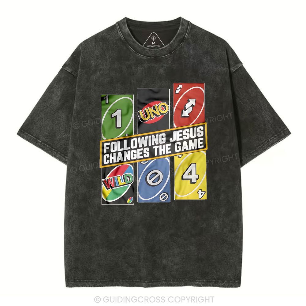 Following Jesus Changes The Game Christian Washed T-Shirt