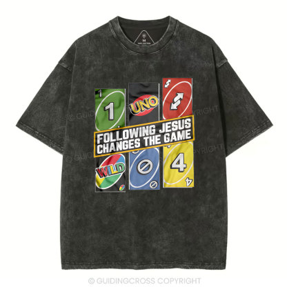 Following Jesus Changes The Game Christian Washed T-Shirt