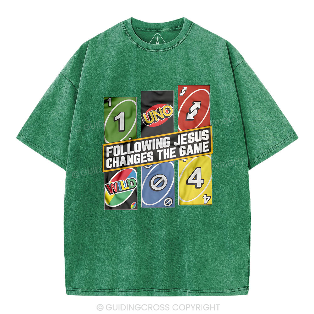Following Jesus Changes The Game Christian Washed T-Shirt