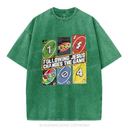 Following Jesus Changes The Game Christian Washed T-Shirt