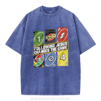 Following Jesus Changes The Game Christian Washed T-Shirt