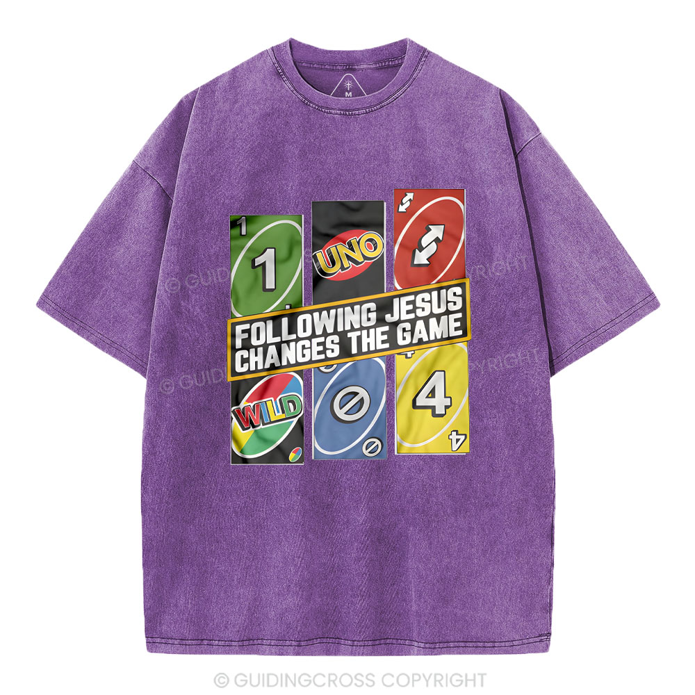 Following Jesus Changes The Game Christian Washed T-Shirt
