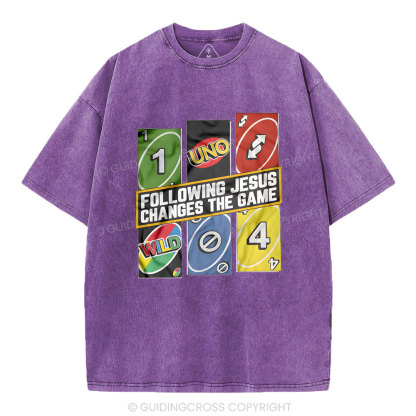 Following Jesus Changes The Game Christian Washed T-Shirt