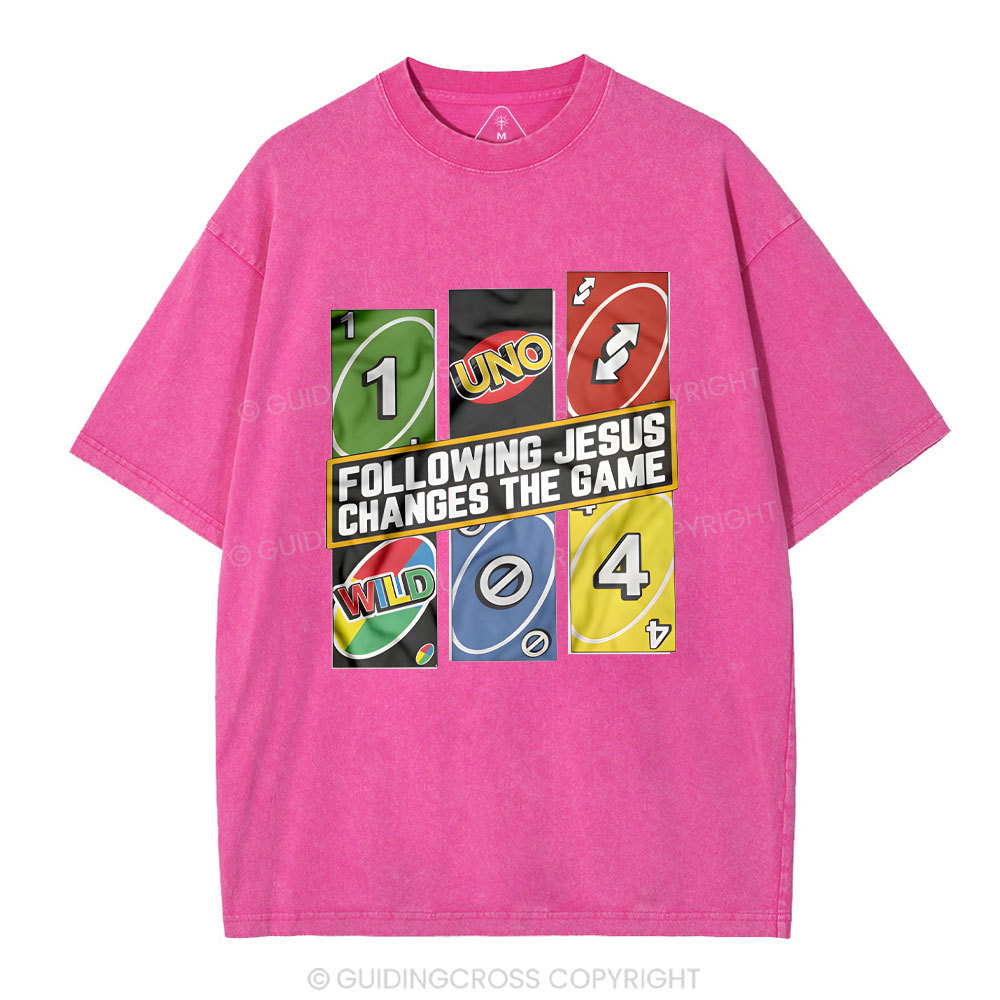 Following Jesus Changes The Game Christian Washed T-Shirt