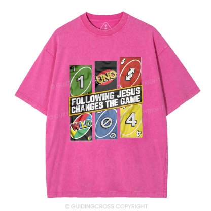 Following Jesus Changes The Game Christian Washed T-Shirt