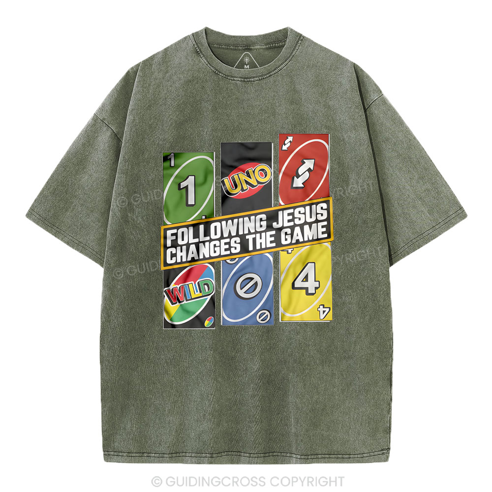 Following Jesus Changes The Game Christian Washed T-Shirt