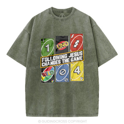 Following Jesus Changes The Game Christian Washed T-Shirt
