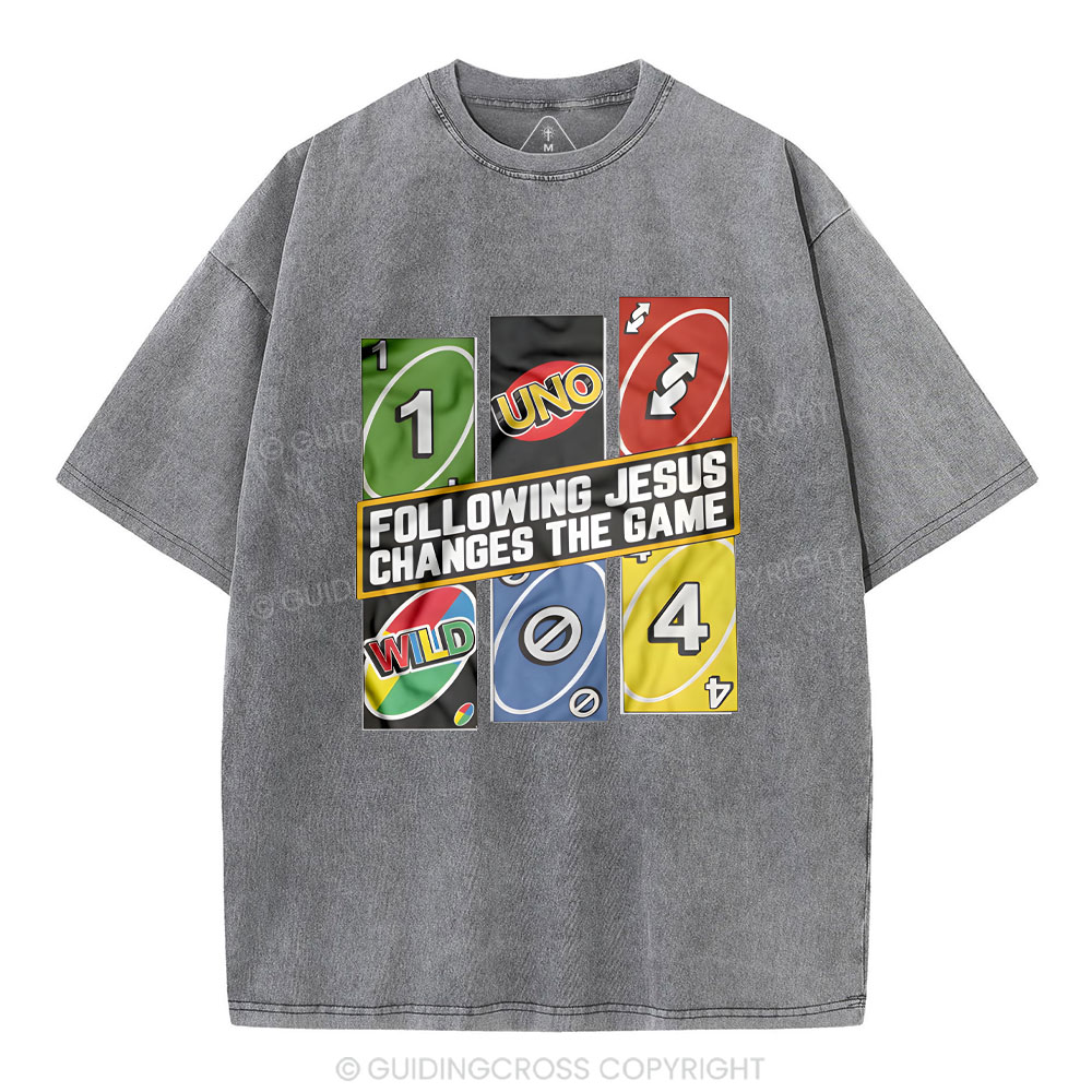 Following Jesus Changes The Game Christian Washed T-Shirt
