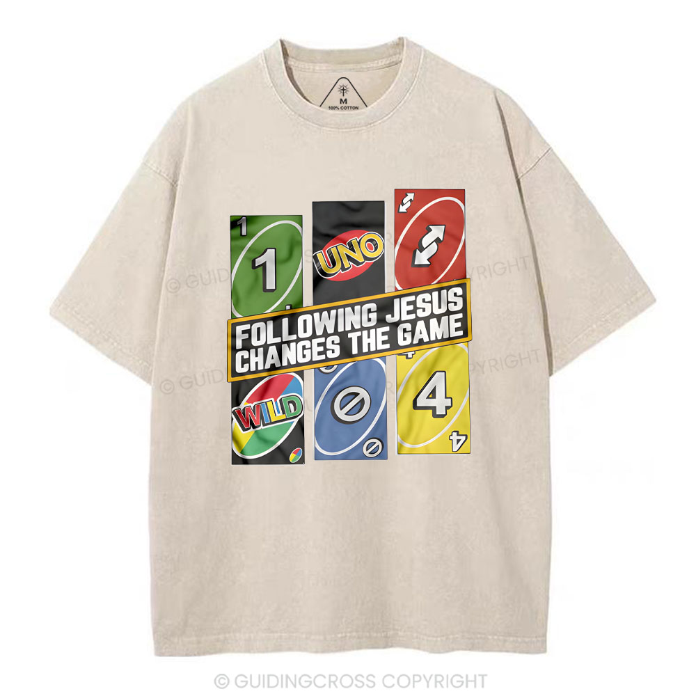 Following Jesus Changes The Game Christian Washed T-Shirt
