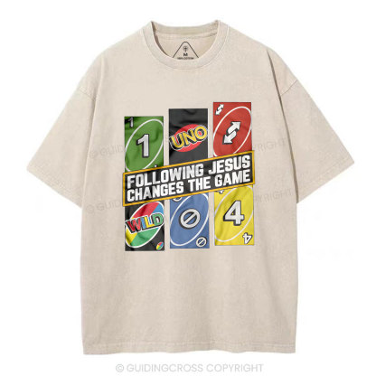 Following Jesus Changes The Game Christian Washed T-Shirt