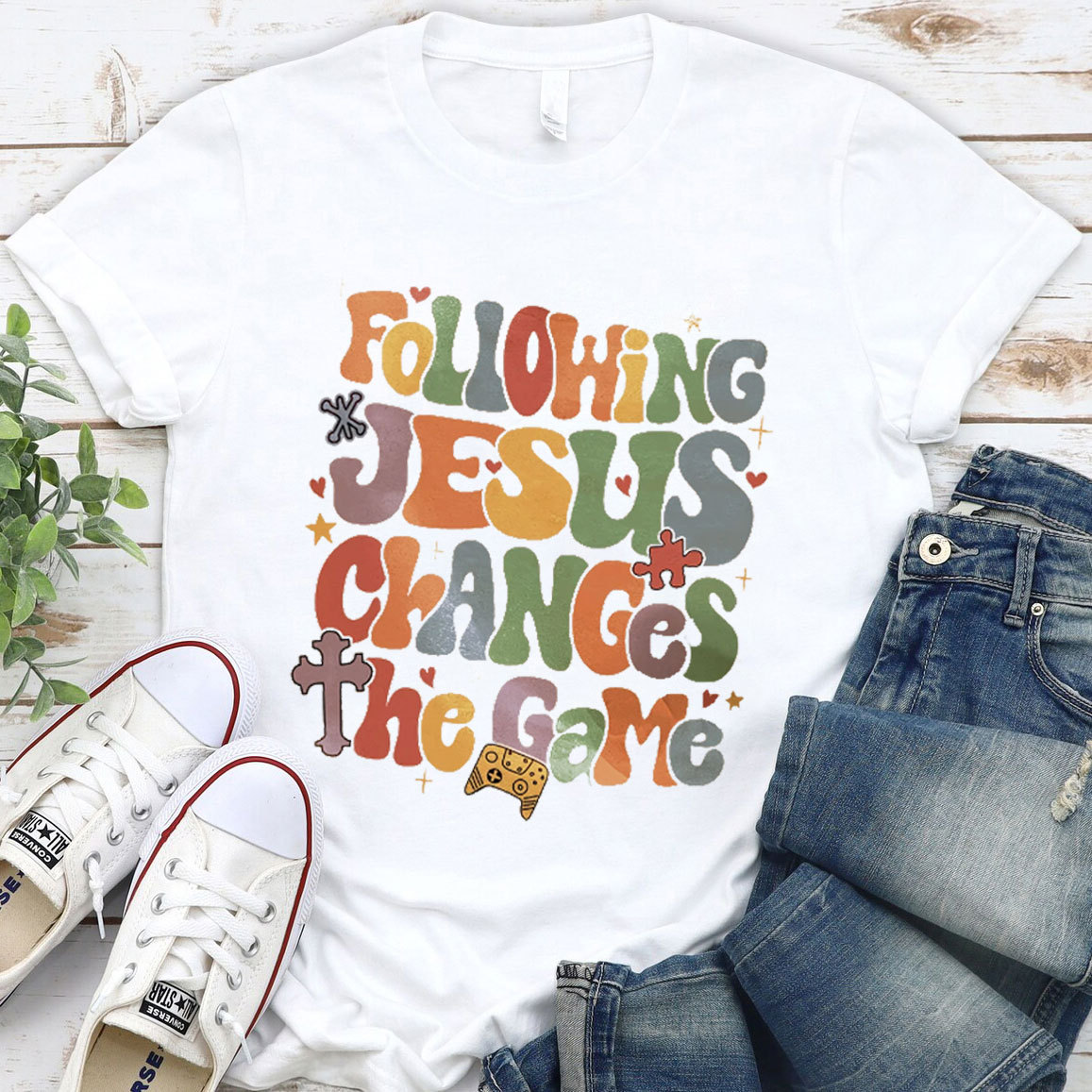Following Jesus Christian T-Shirt
