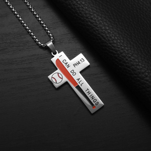 Image of Football Baseball Soccer Basketball Cross Christian Necklace