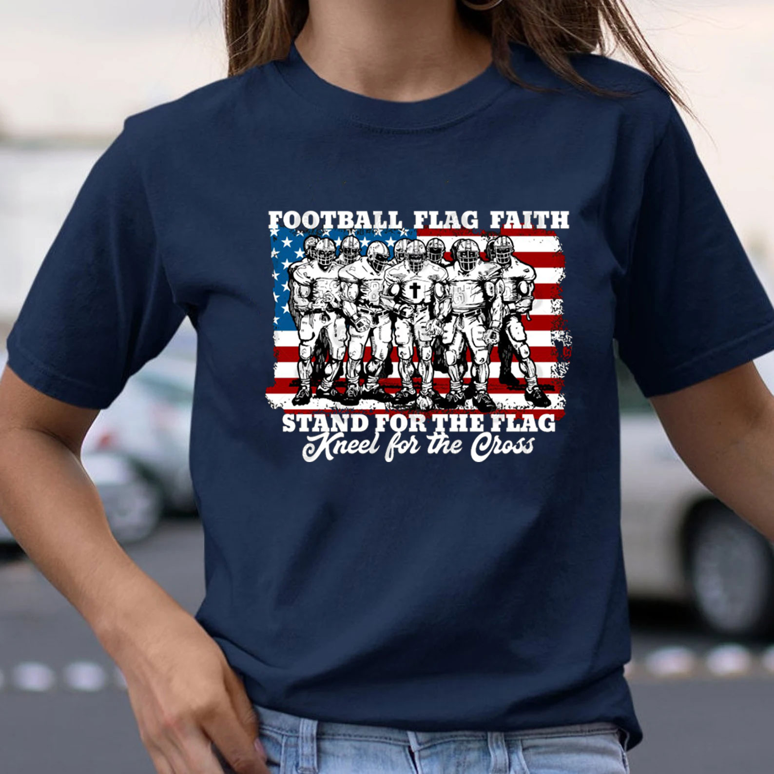 Football Flag Faith Christian T-Shirt
