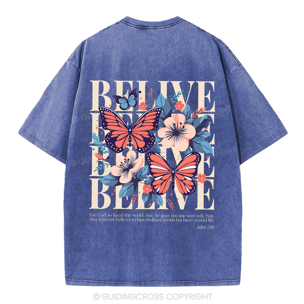 For God Do Loved The World Christian Washed T-Shirt