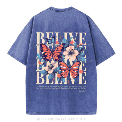 For God Do Loved The World Christian Washed T-Shirt