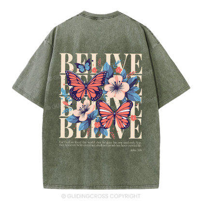 For God Do Loved The World Christian Washed T-Shirt