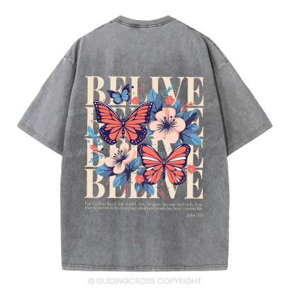 For God Do Loved The World Christian Washed T-Shirt