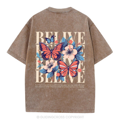 For God Do Loved The World Christian Washed T-Shirt