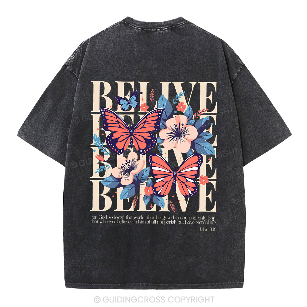 For God Do Loved The World Christian Washed T-Shirt