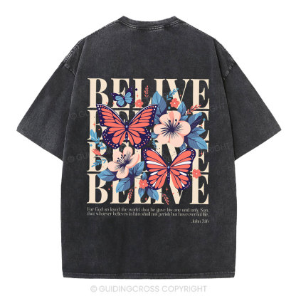 For God Do Loved The World Christian Washed T-Shirt