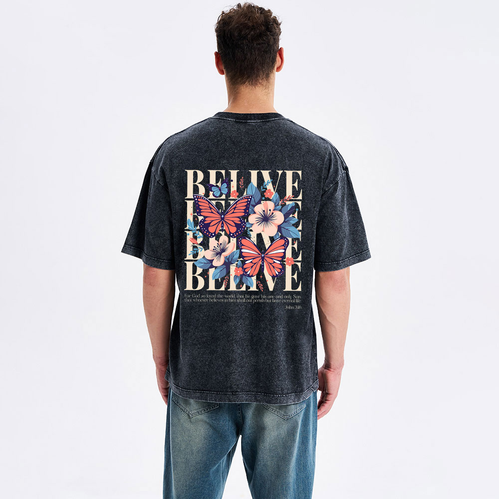 For God Do Loved The World Christian Washed T-Shirt