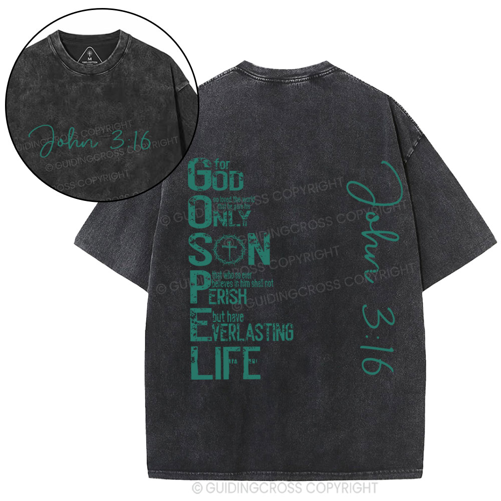 For God Only Son Christian Washed T-Shirt