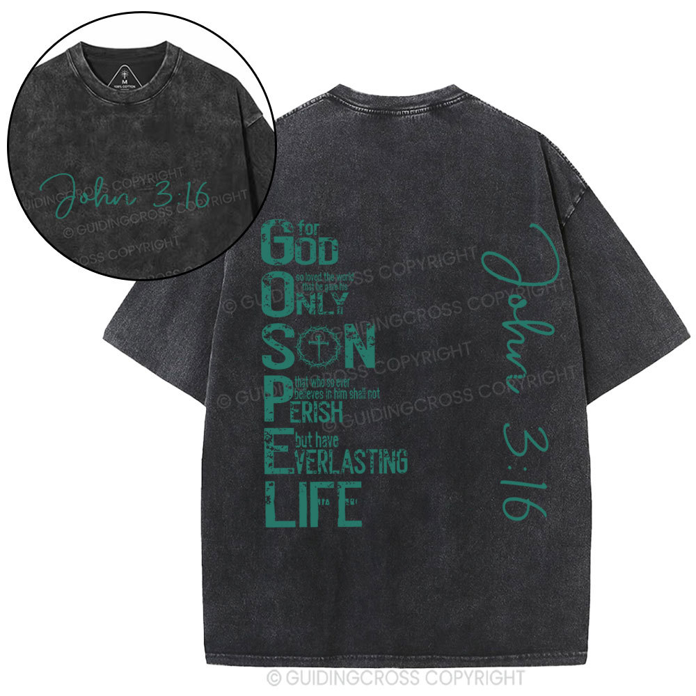 For God Only Son Christian Washed T-Shirt