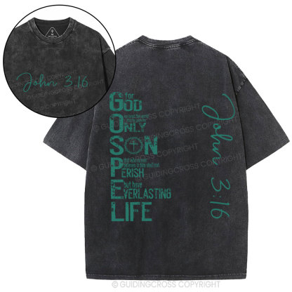 For God Only Son Christian Washed T-Shirt