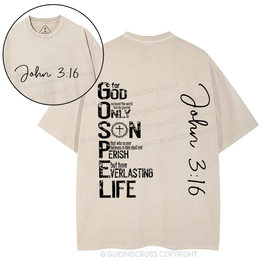 For God Only Son Christian Washed T-Shirt