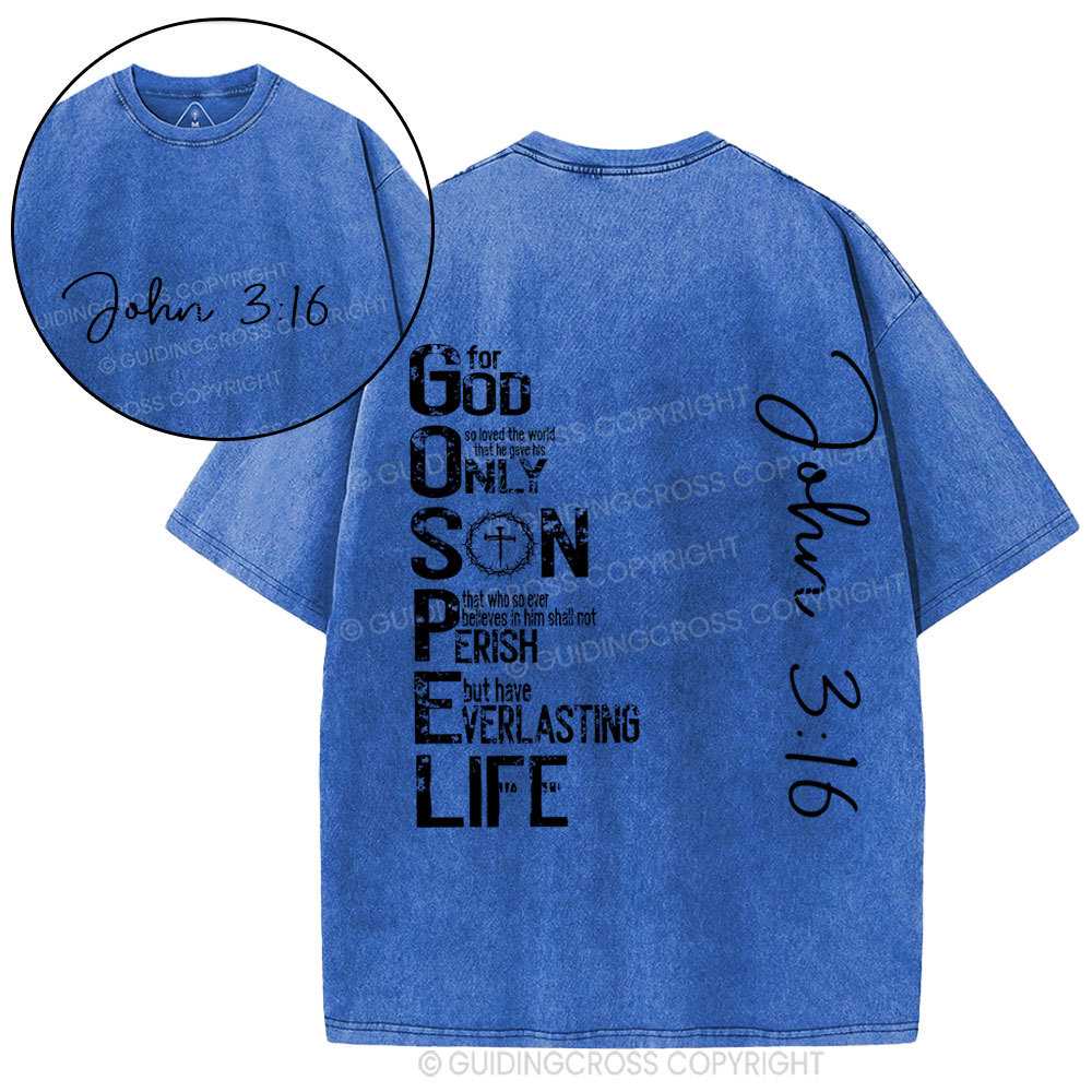 For God Only Son Christian Washed T-Shirt