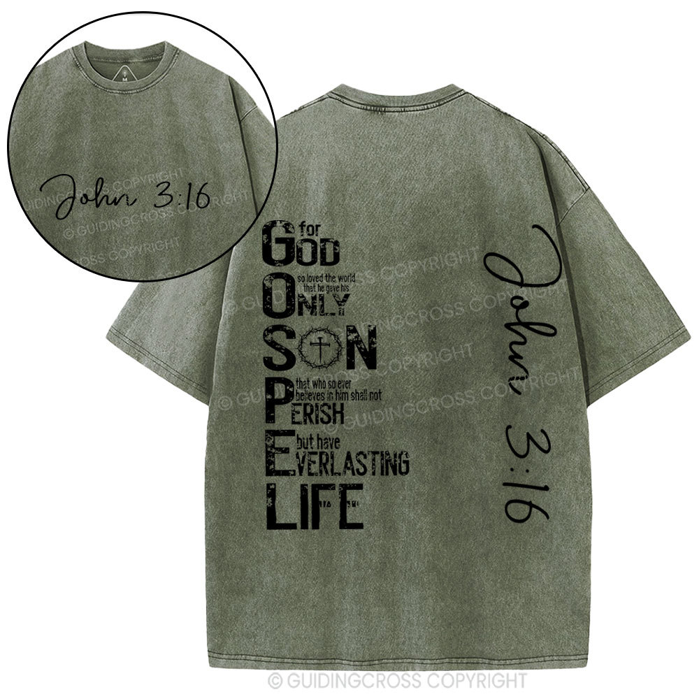 For God Only Son Christian Washed T-Shirt