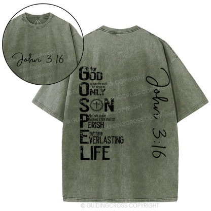 For God Only Son Christian Washed T-Shirt