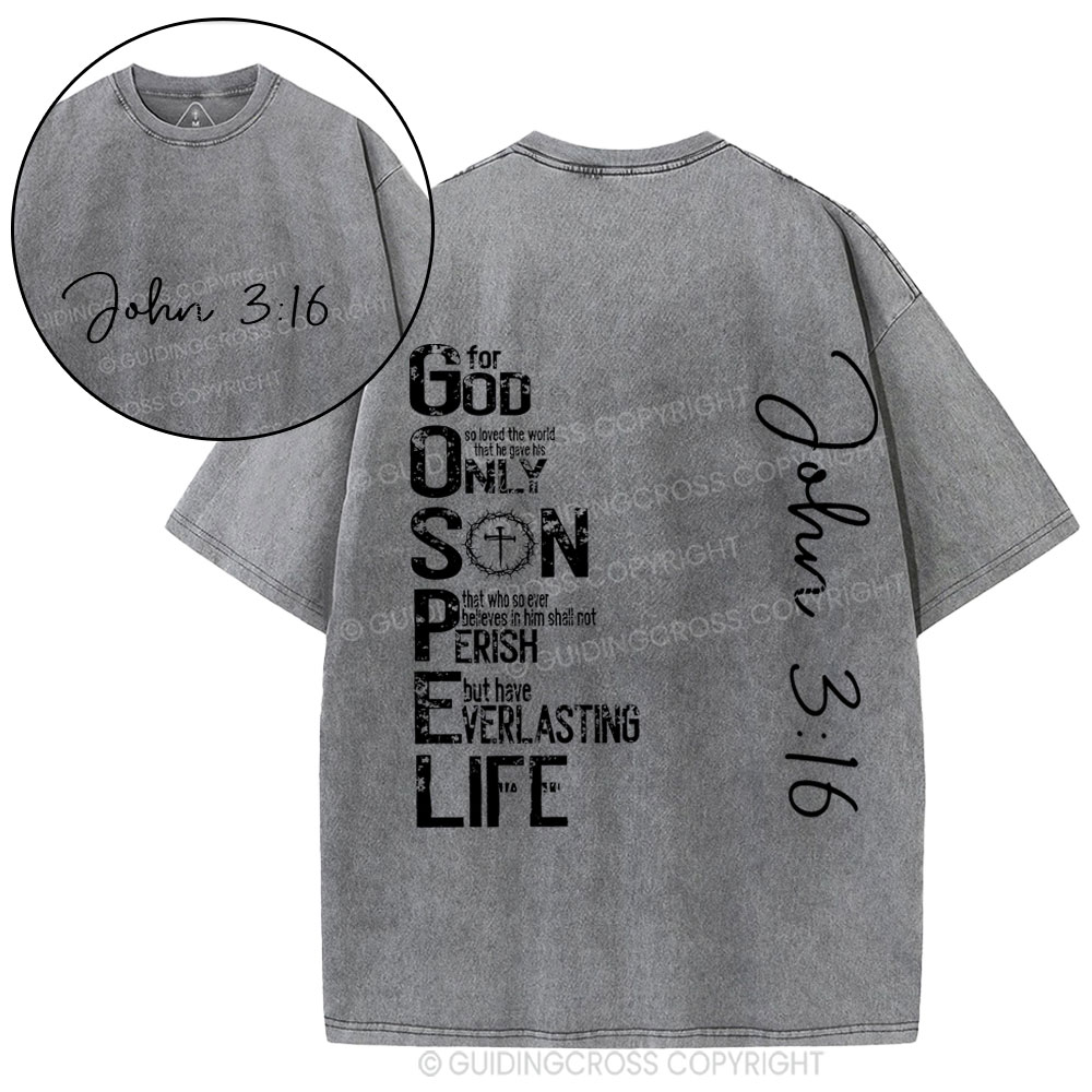 For God Only Son Christian Washed T-Shirt