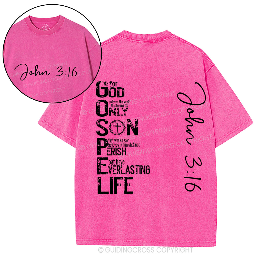 For God Only Son Christian Washed T-Shirt