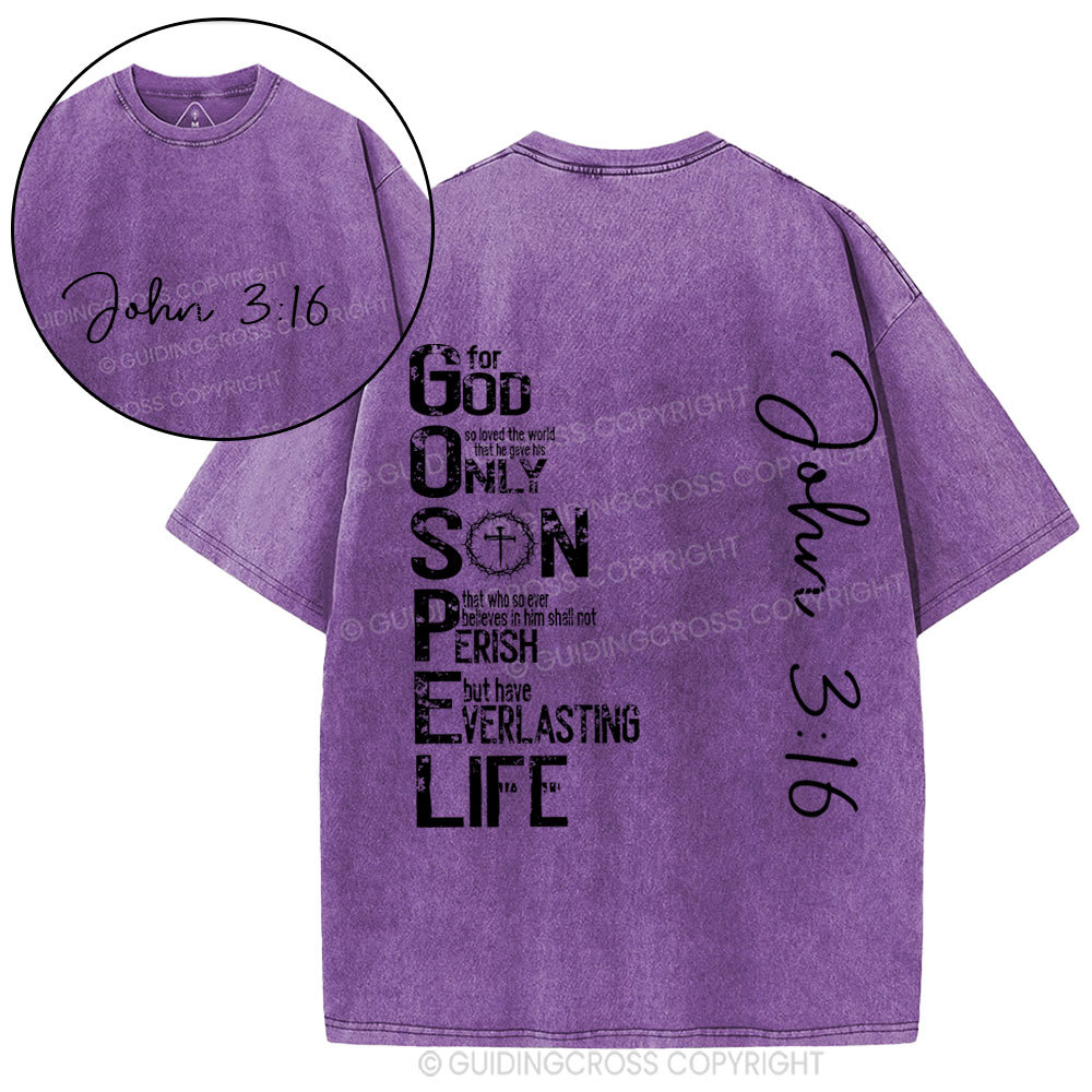 For God Only Son Christian Washed T-Shirt