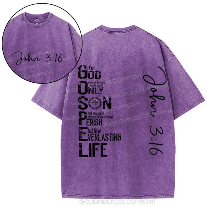 For God Only Son Christian Washed T-Shirt